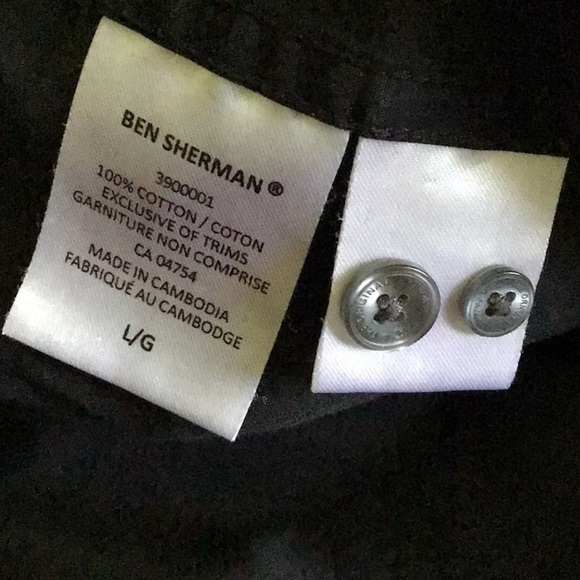 BEN Sherman navy blue pattern button down shirt large - Picture 8 of 8